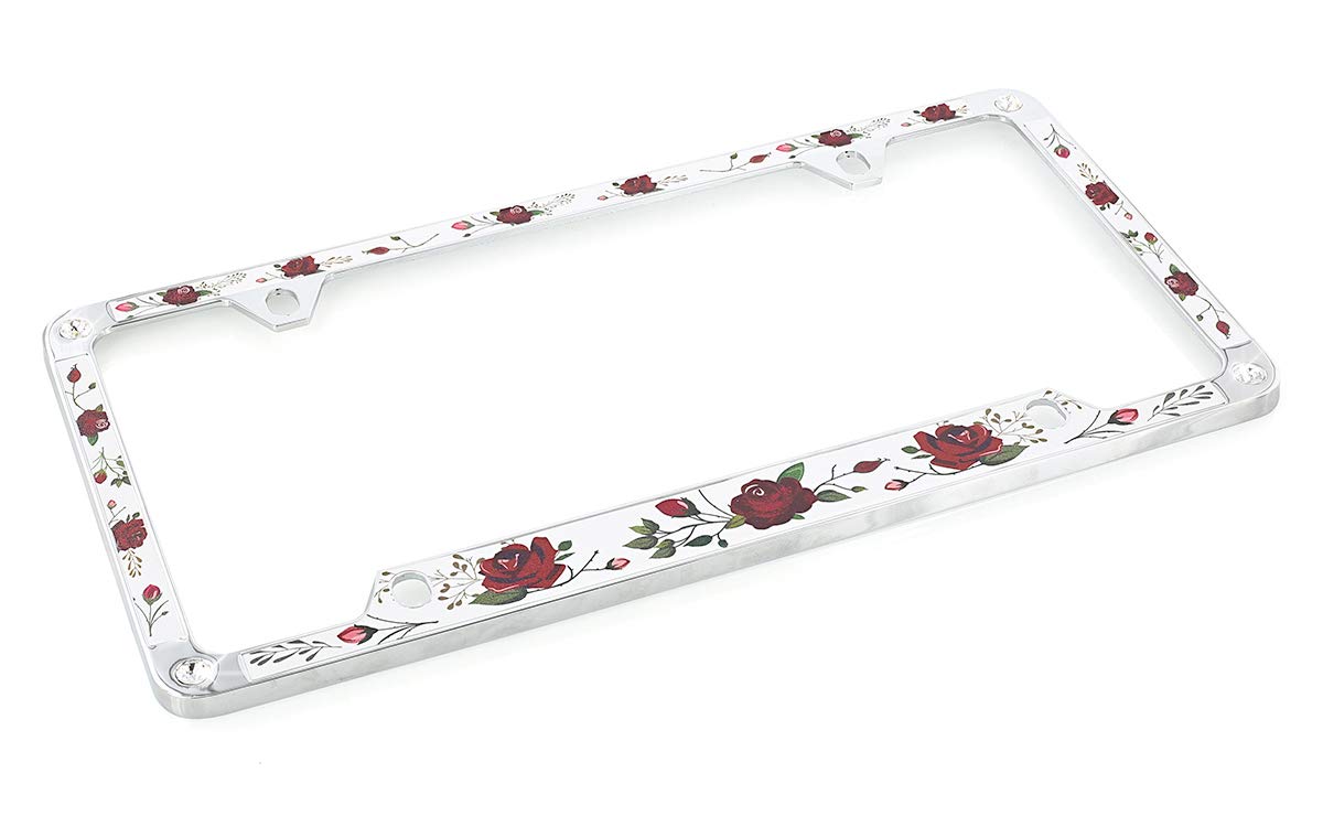 Amazon.com: Floral License Plate Frame with Beautiful Crystals